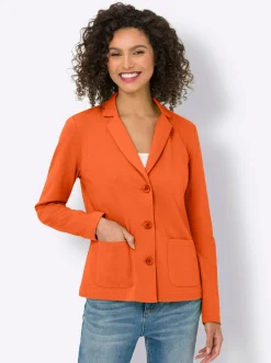 Strandmode|Blazer|heine Jerseyblazer aus Baumwolle, ungefüttert orange