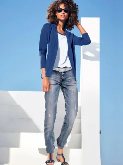 Blazer|heine Jerseyblazer aus Baumwolle, ungefüttert royalblau