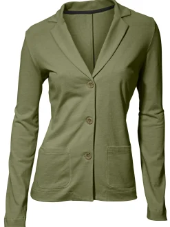 Blazer|heine Jerseyblazer aus Baumwolle, ungefüttert oliv