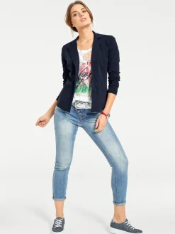 Strandmode|Basics|heine Jerseyblazer aus Baumwolle, ungefüttert blau