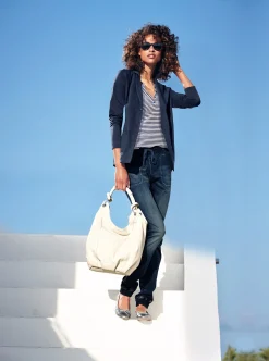 Strandmode|Basics|heine Jerseyblazer aus Baumwolle, ungefüttert blau