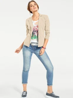 Strandmode|Basics|heine Jerseyblazer aus Baumwolle, ungefüttert sand