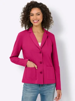 Strandmode|Blazer|heine Jerseyblazer aus Baumwolle, ungefüttert pink