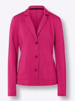 Strandmode|Blazer|heine Jerseyblazer aus Baumwolle, ungefüttert pink