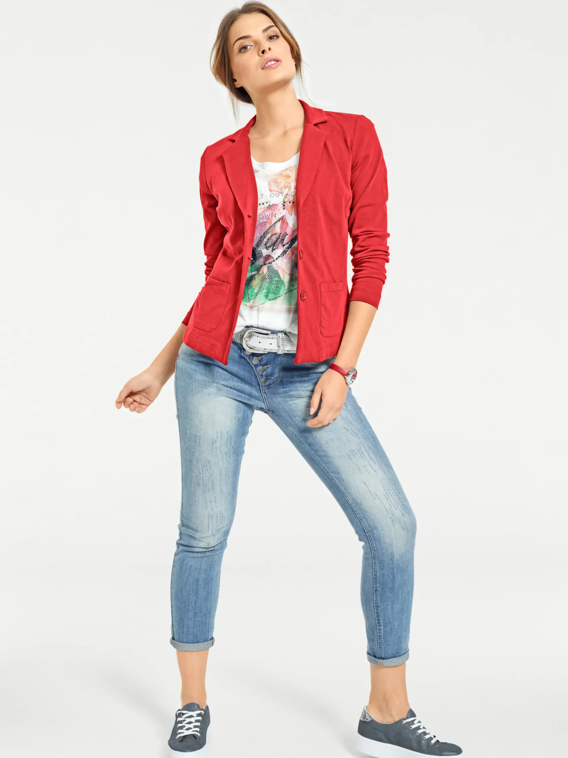 Strandmode|Blazer|heine Jerseyblazer aus Baumwolle, ungefüttert koralle