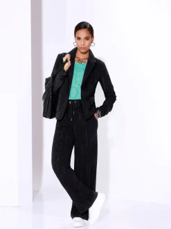 Blazer| Jerseyblazer im Jacquard-Dessin schwarz