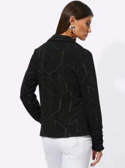 Blazer| Jerseyblazer im Jacquard-Dessin schwarz