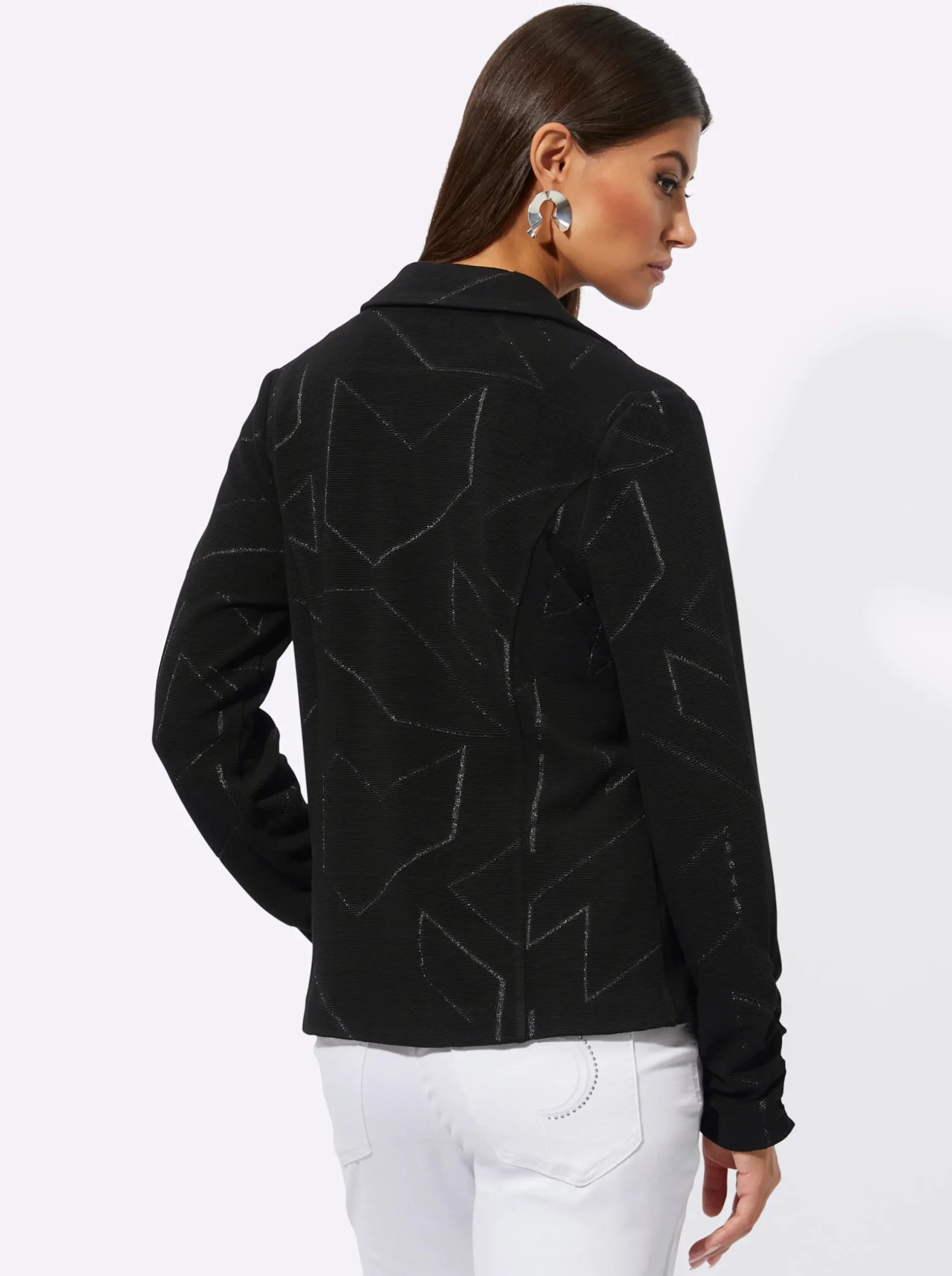 Blazer| Jerseyblazer im Jacquard-Dessin schwarz