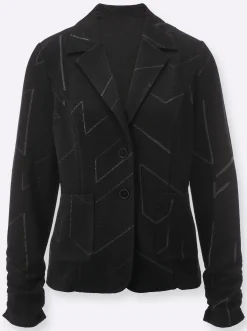 Blazer| Jerseyblazer im Jacquard-Dessin schwarz