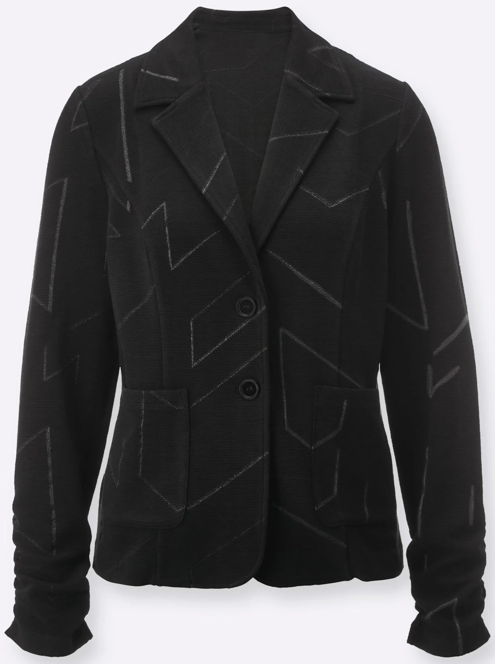 Blazer| Jerseyblazer im Jacquard-Dessin schwarz
