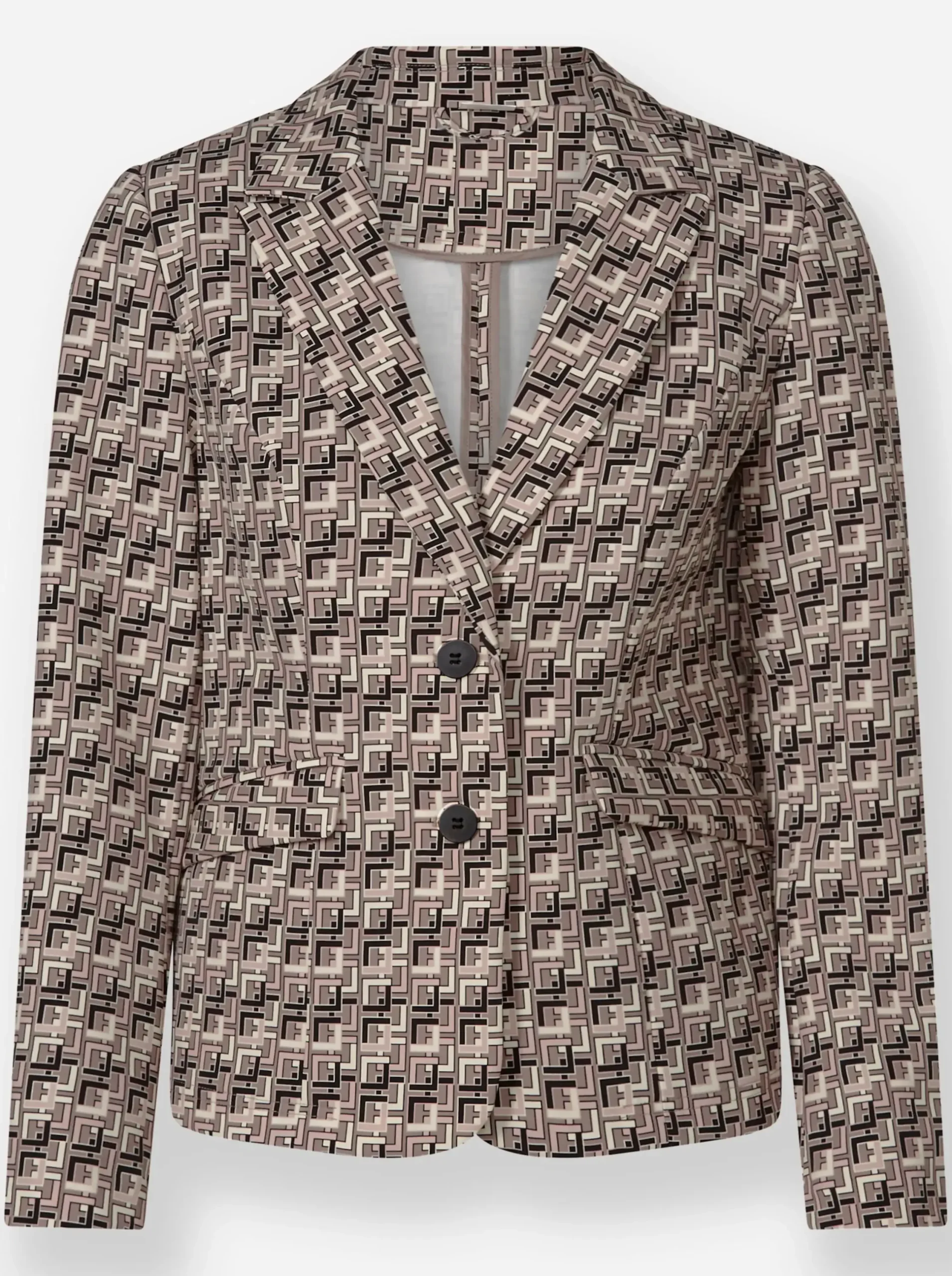 Blazer|heine Jerseyblazer mit passformgenauen Nähten taupe-schwarz-bedruckt