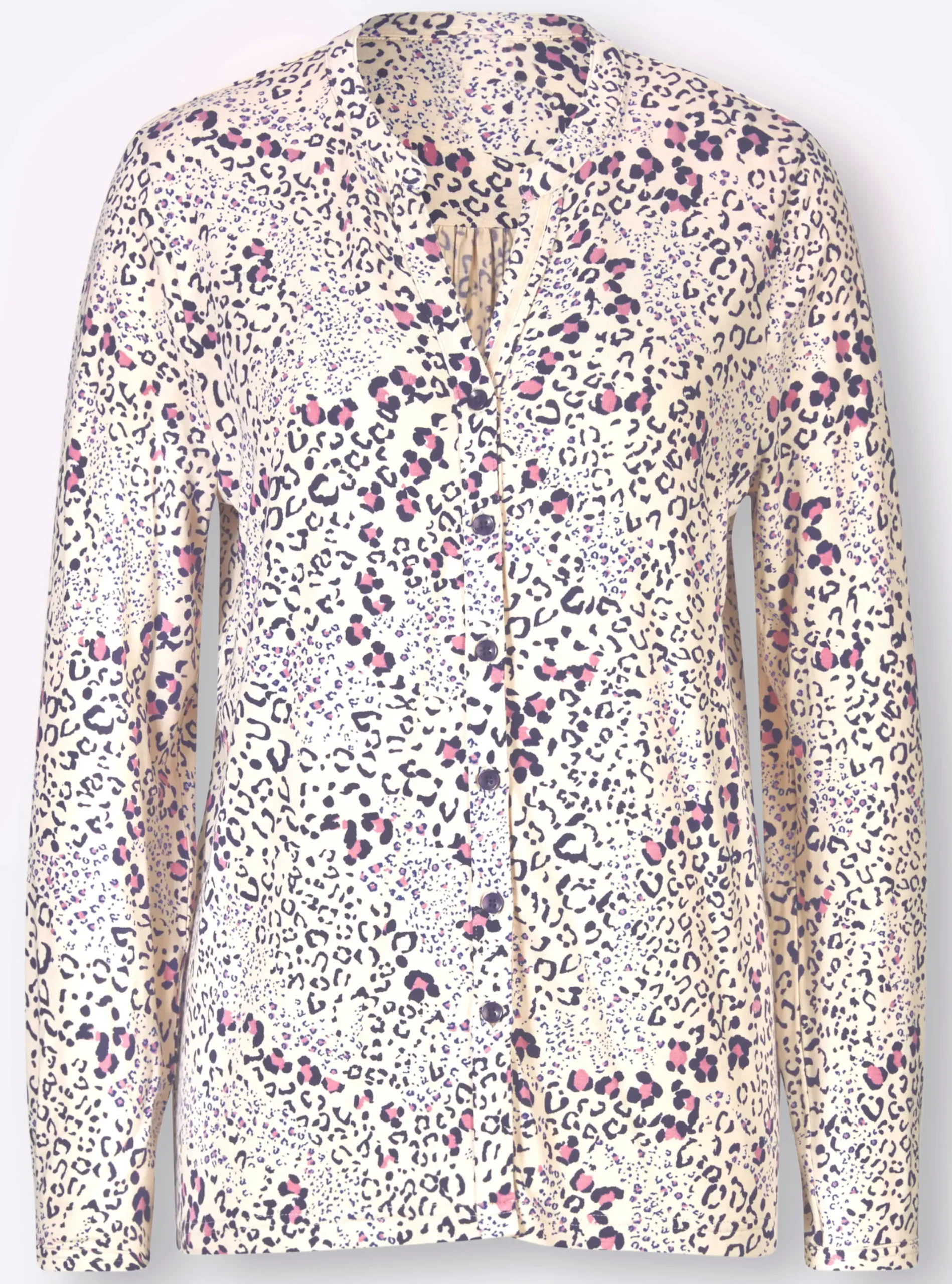 Blusen|heine Jersey-Bluse elfenbein-altrosa-bedruckt