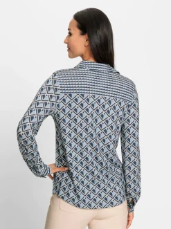 Blusen|Shirts|heine Jersey-Bluse hellblau-rauchblau-bedruckt