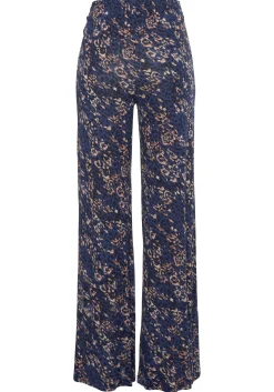 Hosen|Vivance Jerseyhose blau-rosébedruckt