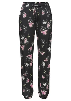 Hosen|Vivance Jerseyhose schwarz-mauvebedruckt