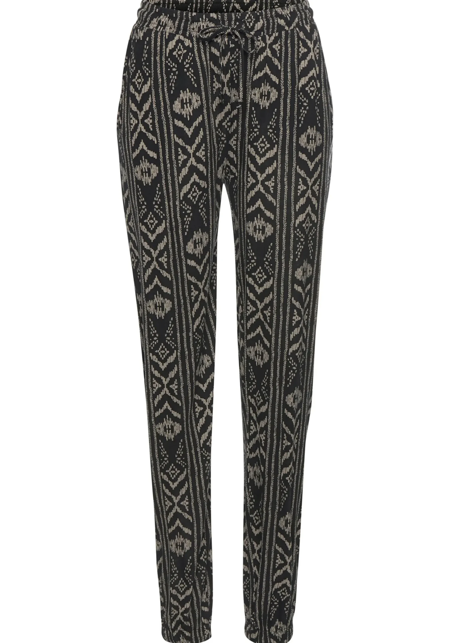 Strandmode|Hosen|LASCANA Jerseyhose schwarz-creme-bedruckt