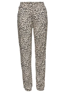 Hosen|Buffalo Jerseyhose schwarz-taupebedruckt