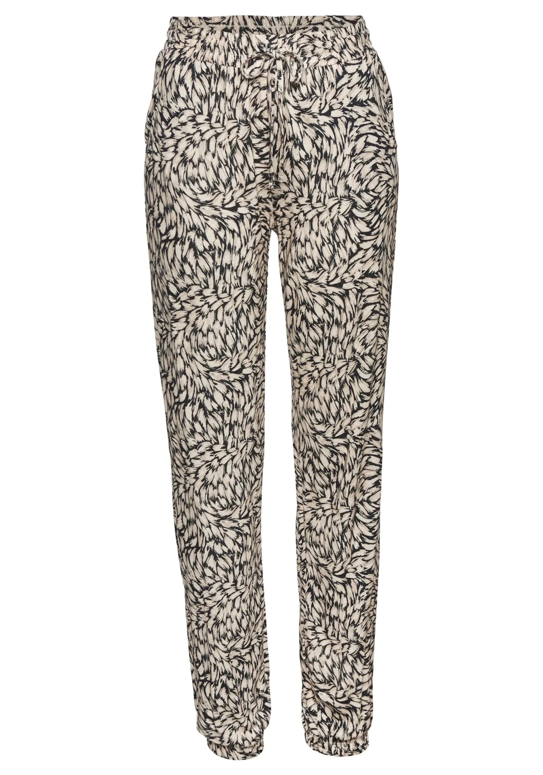 Hosen|Buffalo Jerseyhose schwarz-taupebedruckt