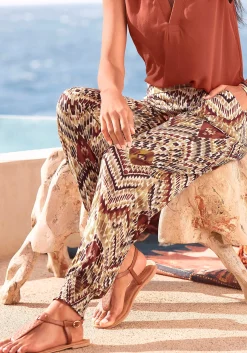 Strandmode|LASCANA Jerseyhose braun-bedruckt