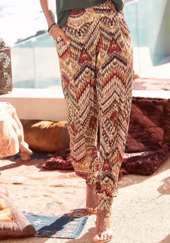 Strandmode|LASCANA Jerseyhose braun-bedruckt