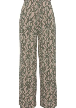 Strandmode|Buffalo Jerseyhose khaki-sandbedruckt