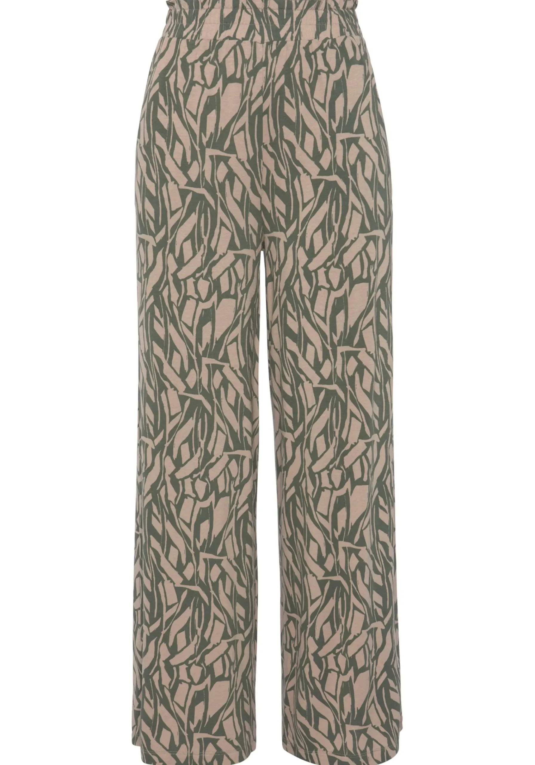 Strandmode|Buffalo Jerseyhose khaki-sandbedruckt