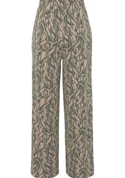 Strandmode|Buffalo Jerseyhose khaki-sandbedruckt