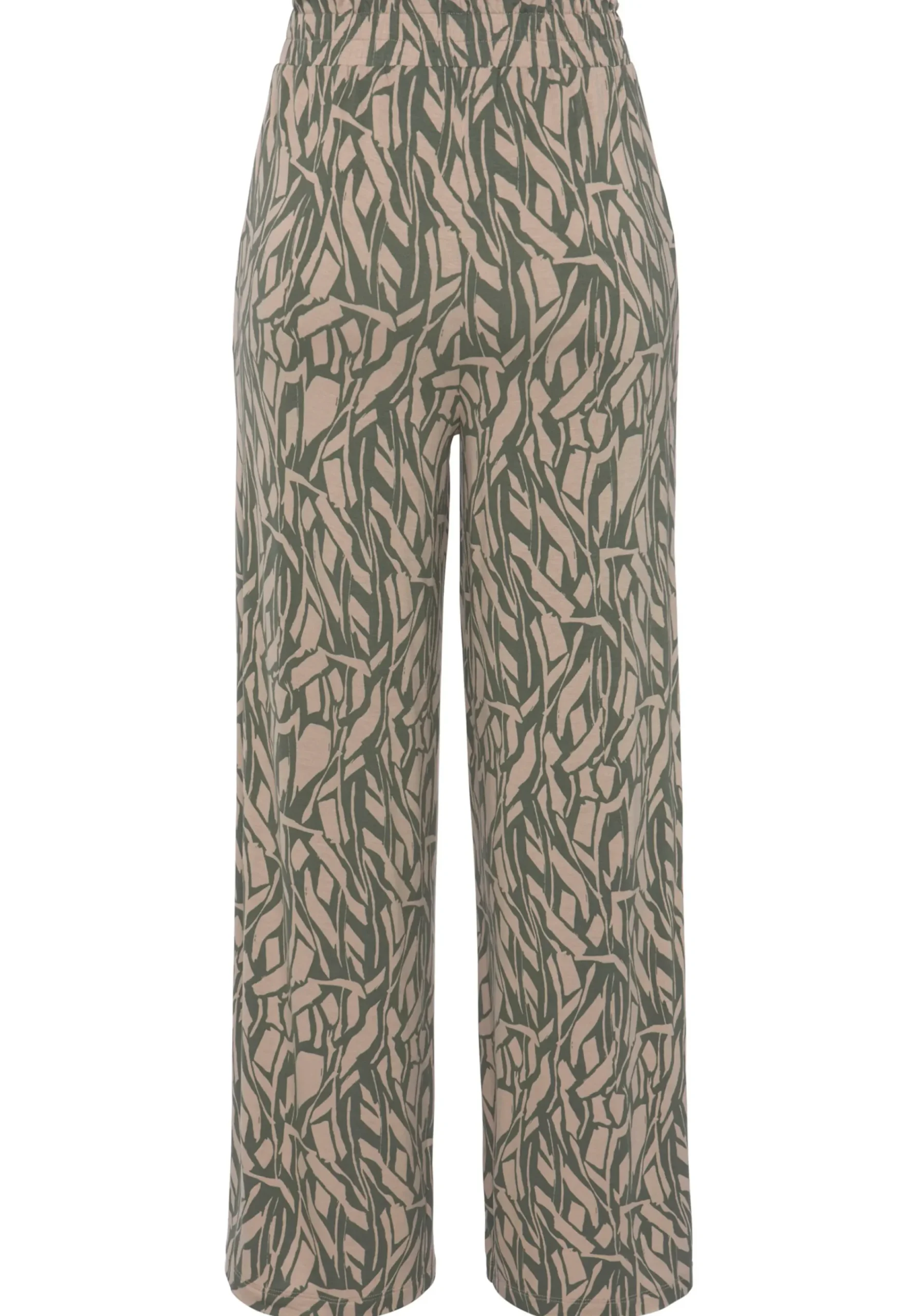 Strandmode|Buffalo Jerseyhose khaki-sandbedruckt