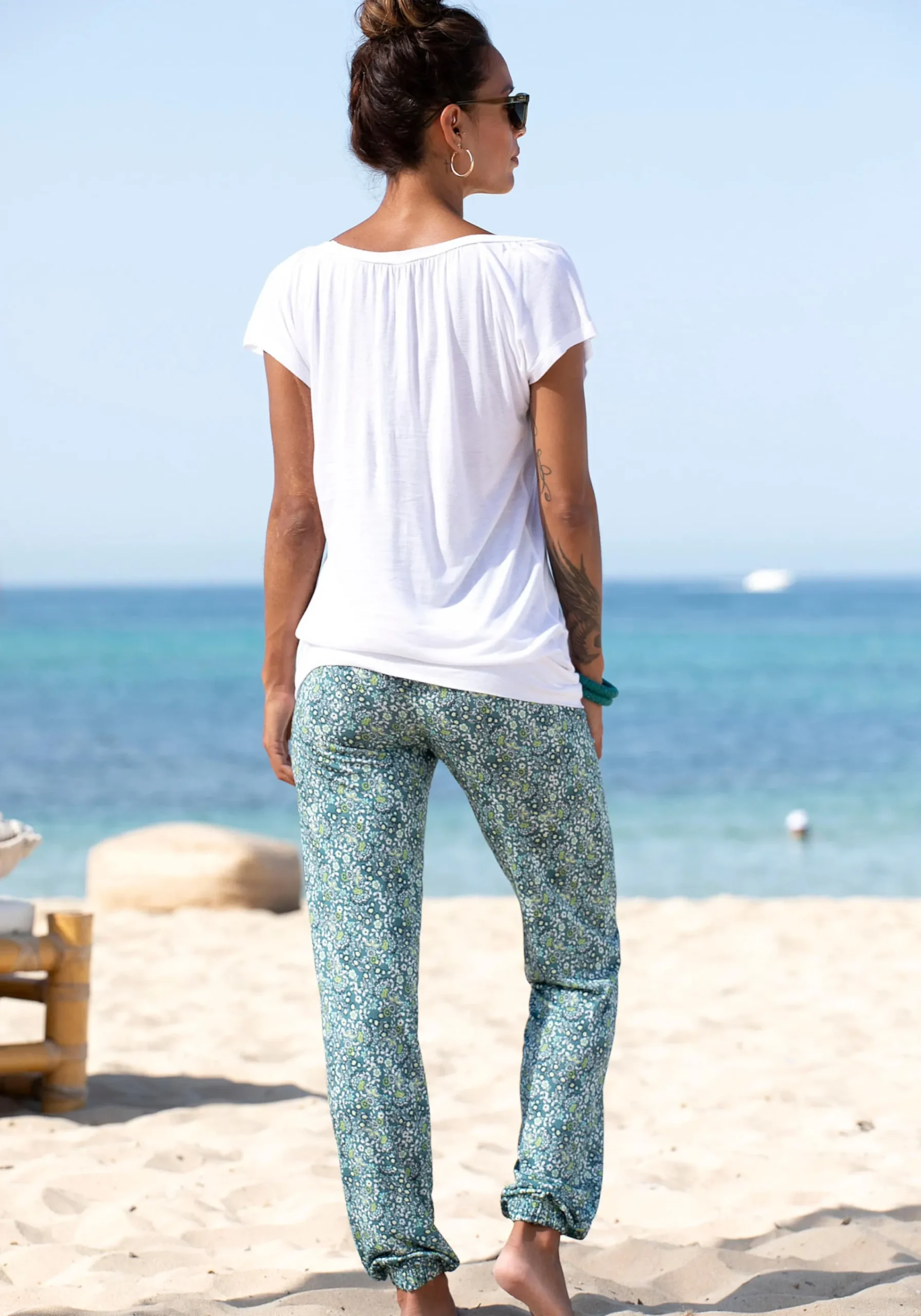 Hosen|Vivance Jerseyhose grün-bedruckt