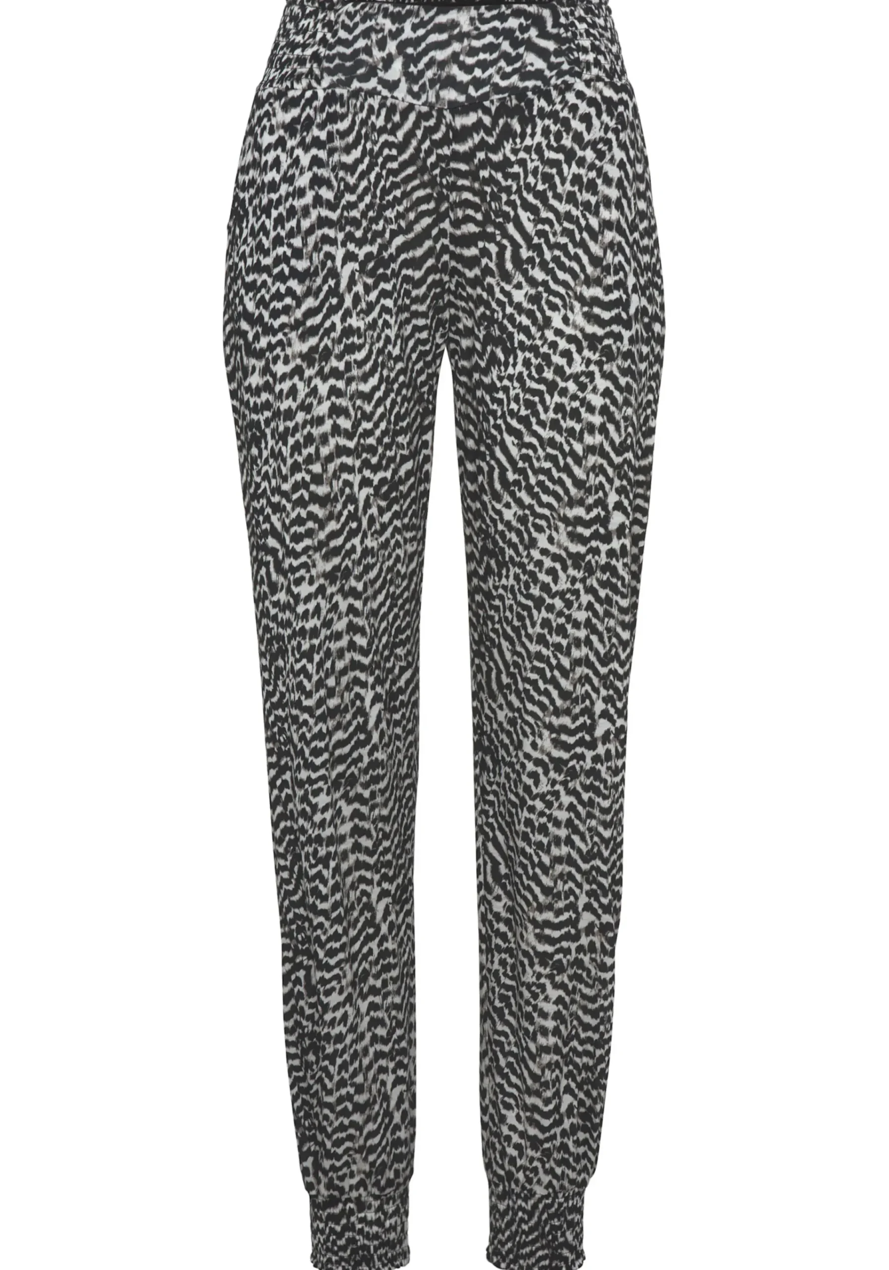 Hosen|Vivance Jerseyhose schwarz-weißbedruckt