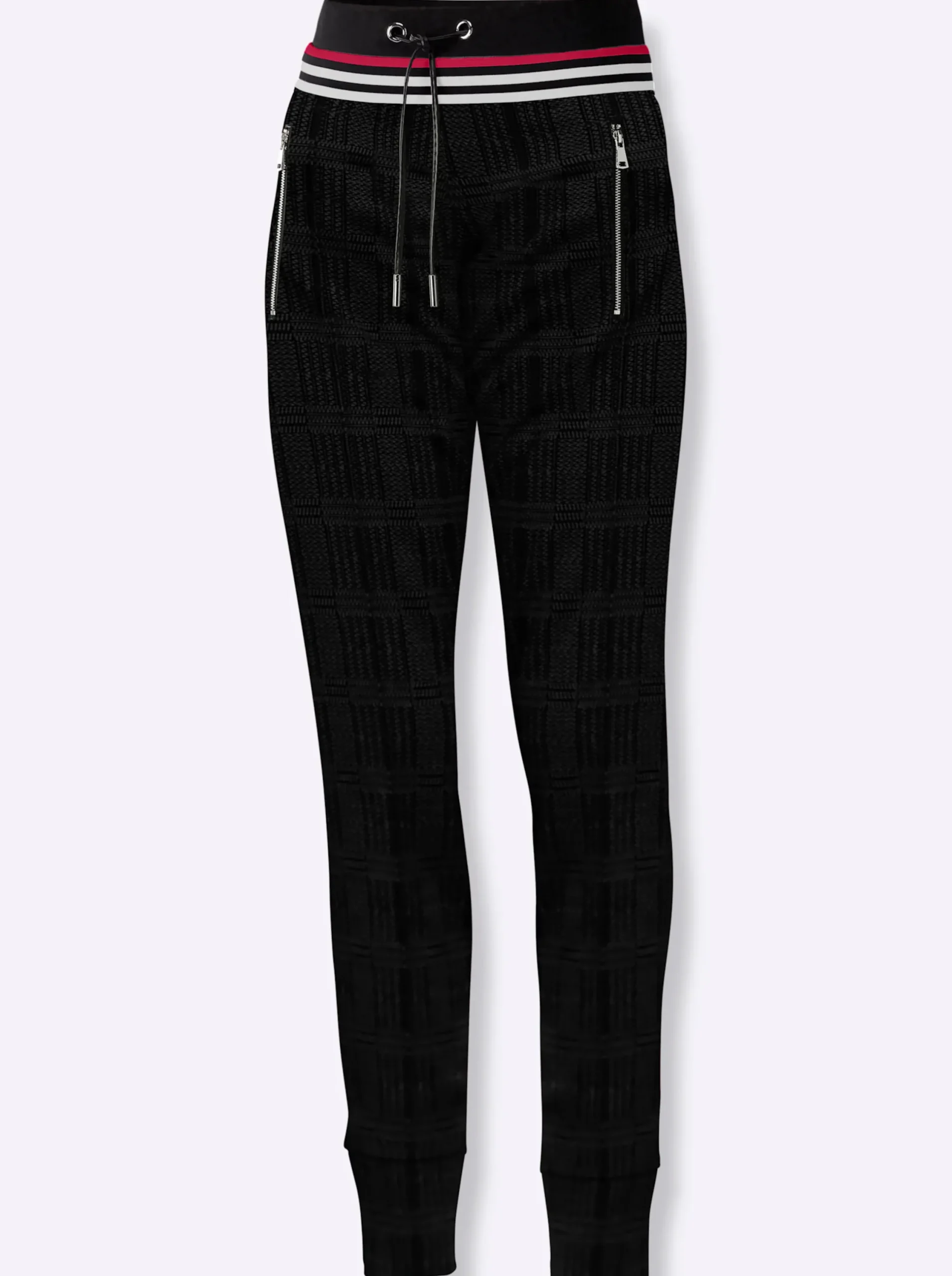 Hosen| Jerseyhose im Joggpant-Stil, knöchellang schwarz