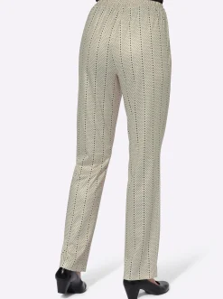 Hosen| Jerseyhose mit Bindeband sand-getupft