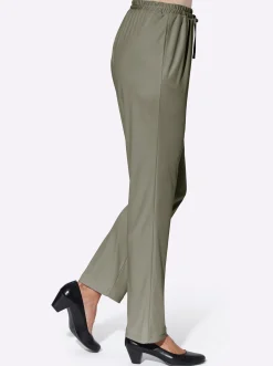 Hosen| Jerseyhose mit Bindeband khaki