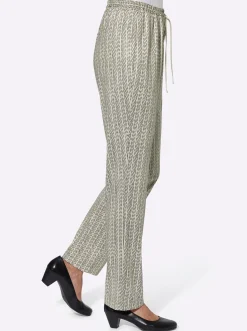 Hosen| Jerseyhose mit Bindeband sand-gestreift