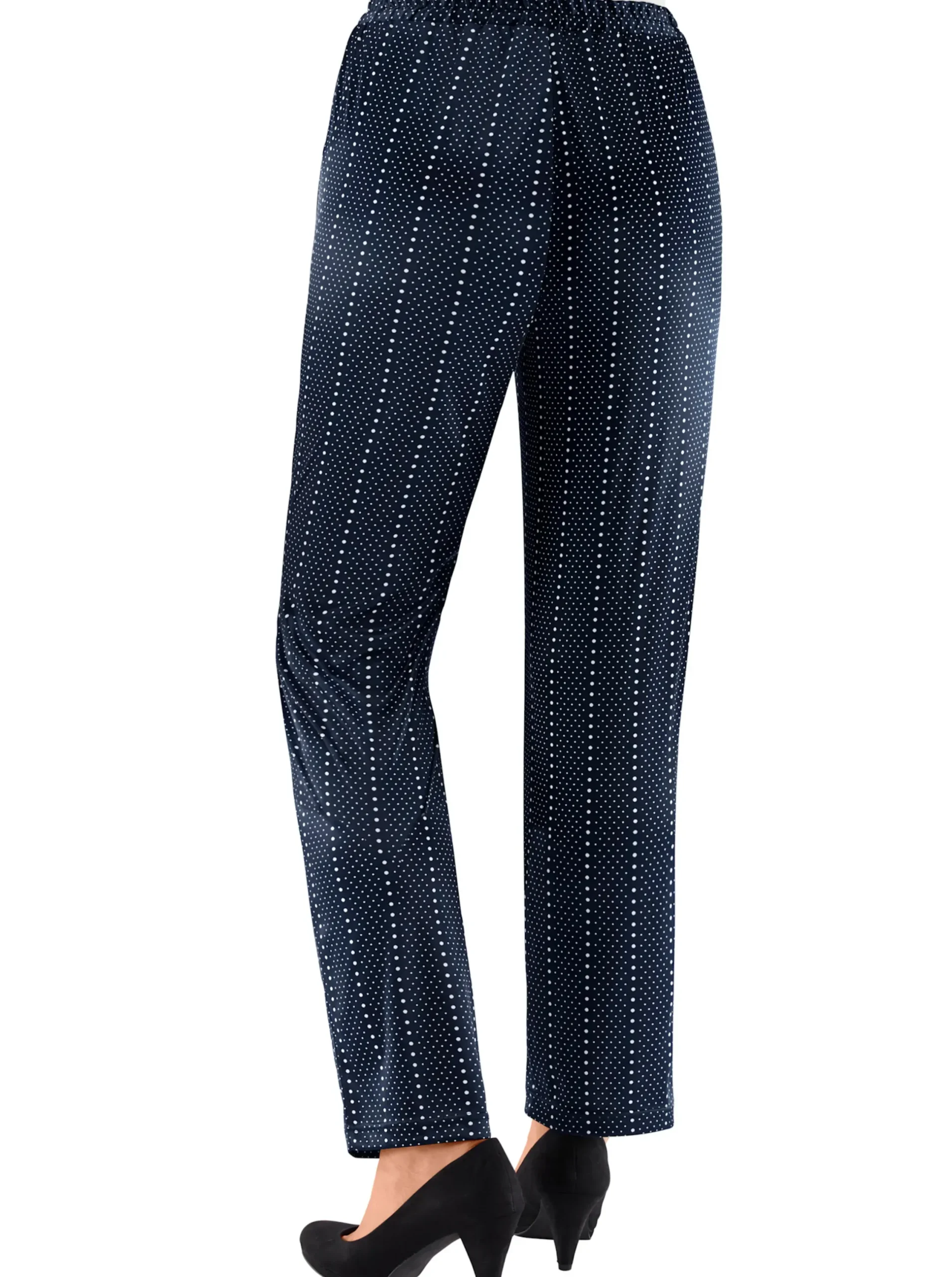 Hosen| Jerseyhose mit Bindeband marine-getupft