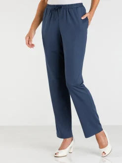 Hosen| Jerseyhose mit Bindeband marine