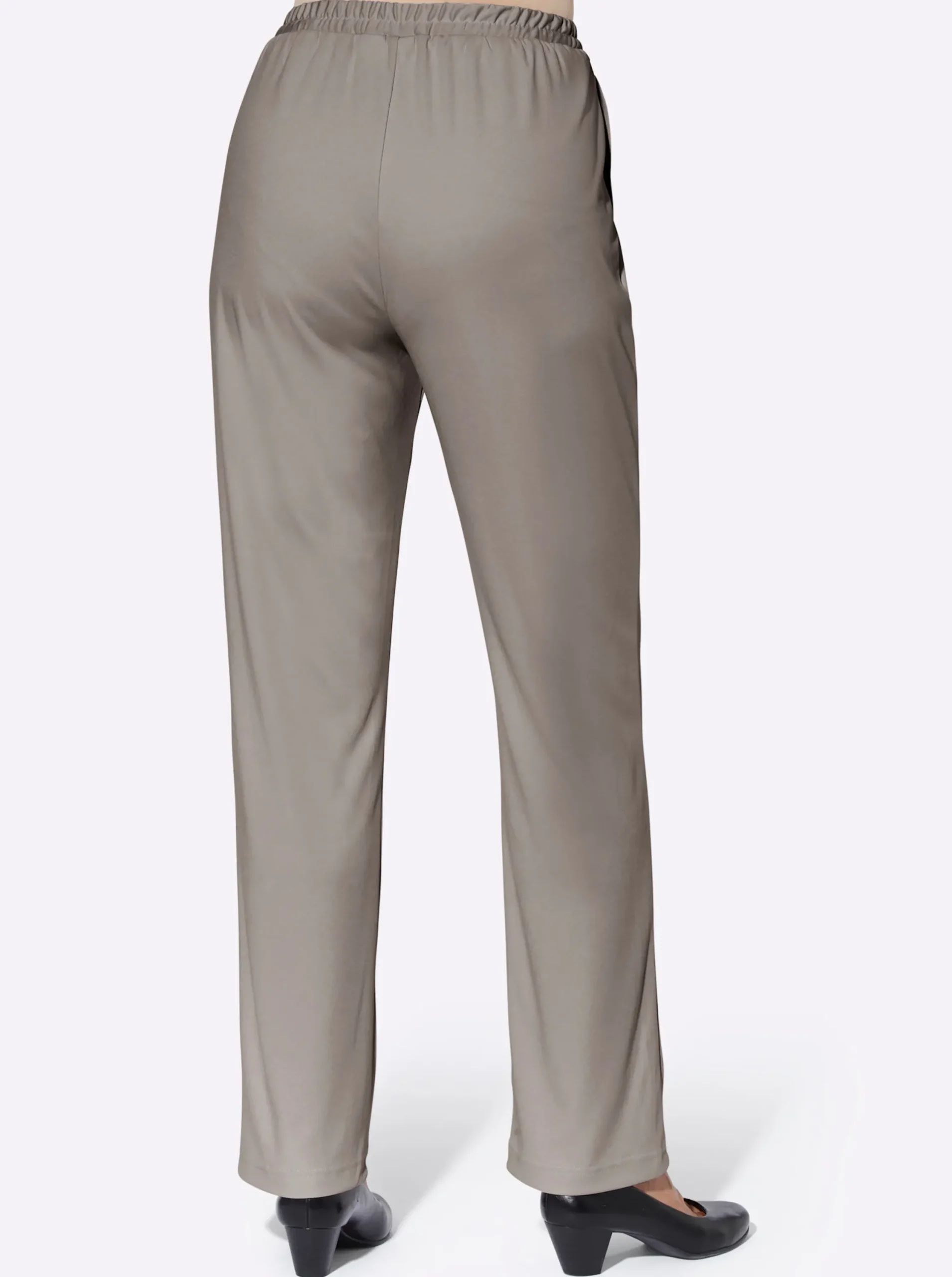 Hosen| Jerseyhose mit Bindeband taupe