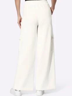 Hosen|heine Jerseyhose mit Cargo-Taschen ecru