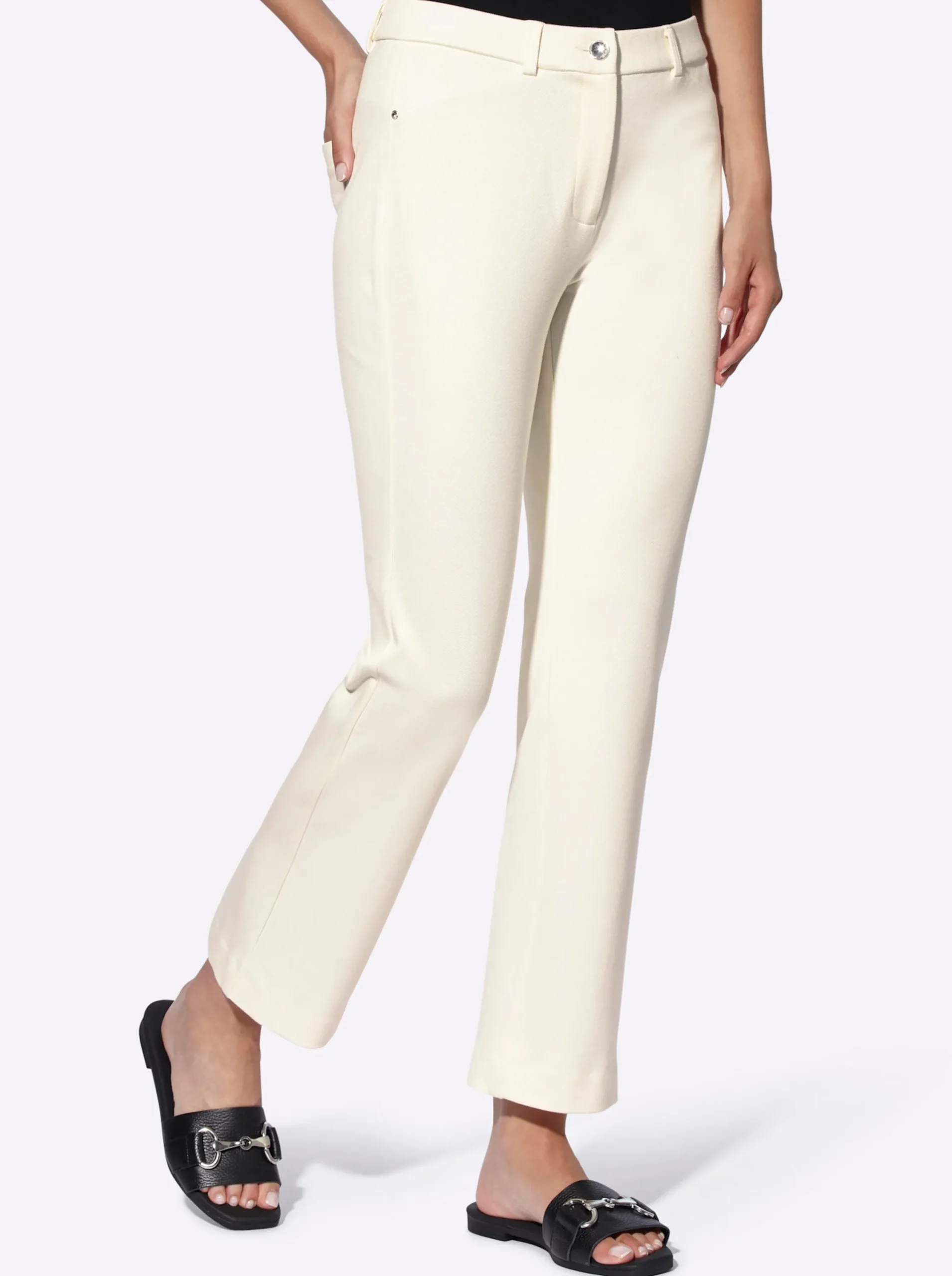 Hosen|heine Jerseyhose mit Gesäßtaschen champagner