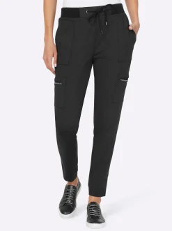 Hosen|heine Jerseyhose mit Glitzersteinchen schwarz