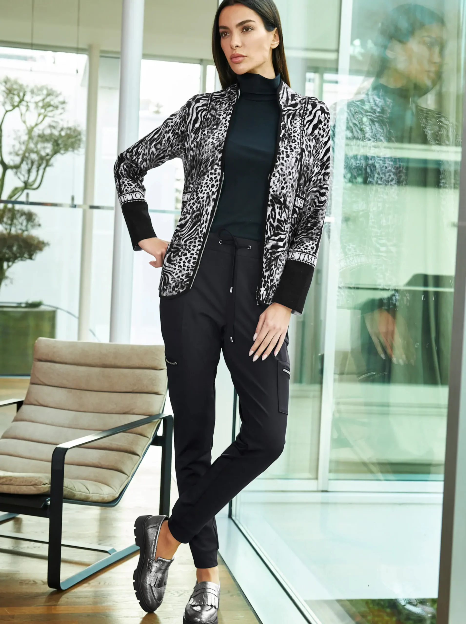 Hosen|heine Jerseyhose mit Glitzersteinchen schwarz