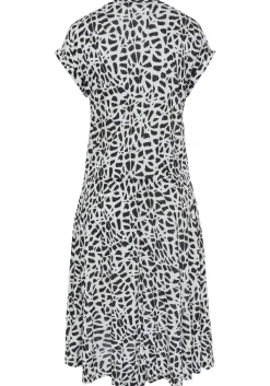 Strandkleider|Kleider|LASCANA Jerseykleid creme-schwarzbedruckt