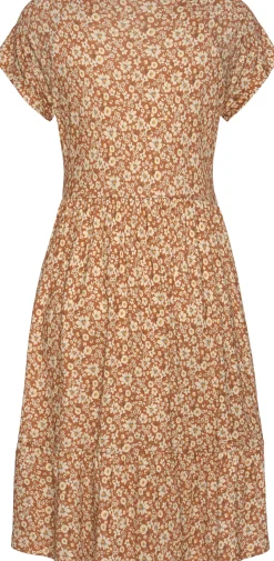 Strandkleider|Buffalo Jerseykleid braun-creme-bedruckt