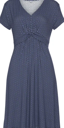 Kleider|Vivance Jerseykleid blau-marine-gemustert