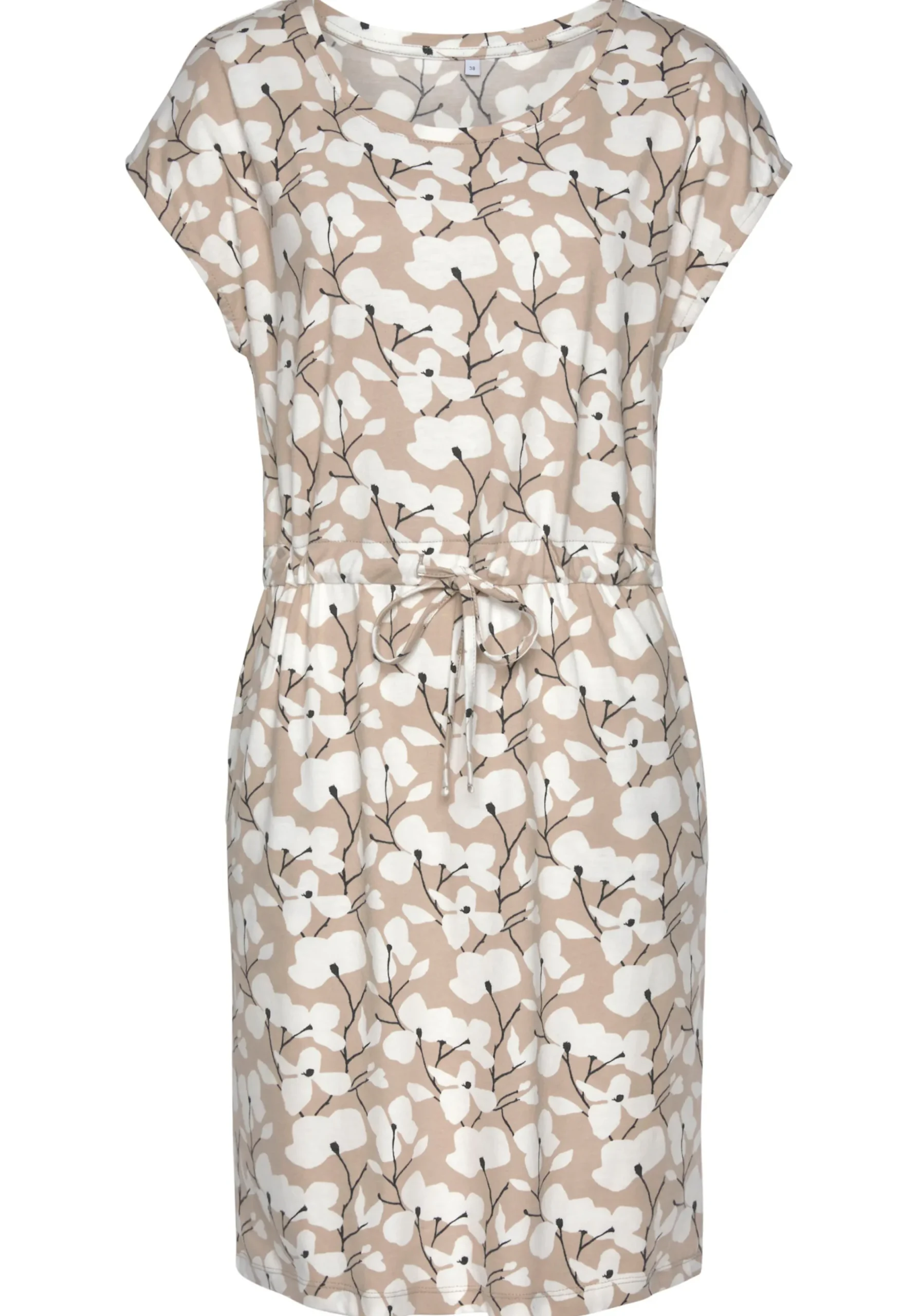 Strandkleider|Beachtime Jerseykleid beige-creme-bedruckt
