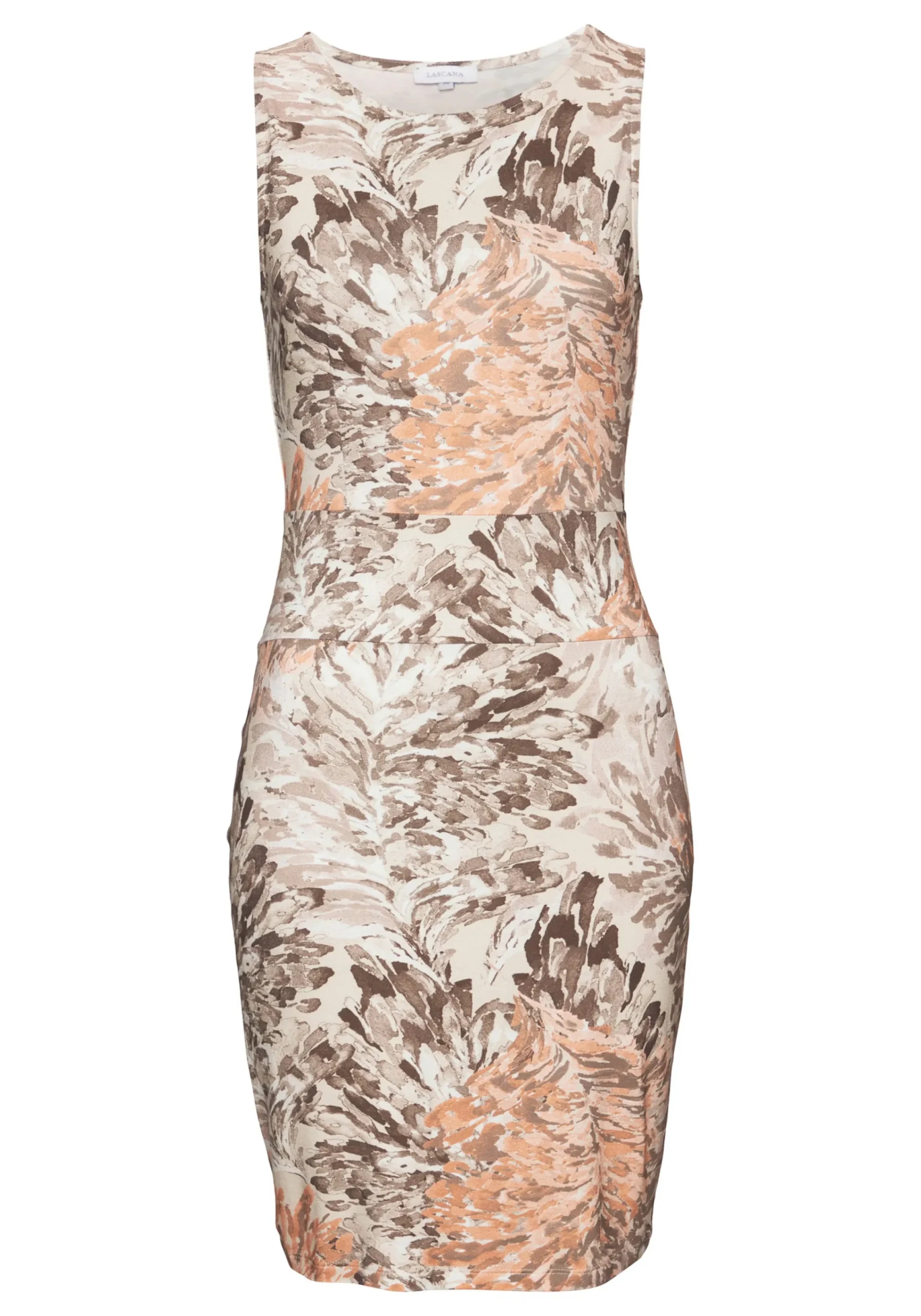 Strandkleider|LASCANA Jerseykleid apricot-taupebedruckt