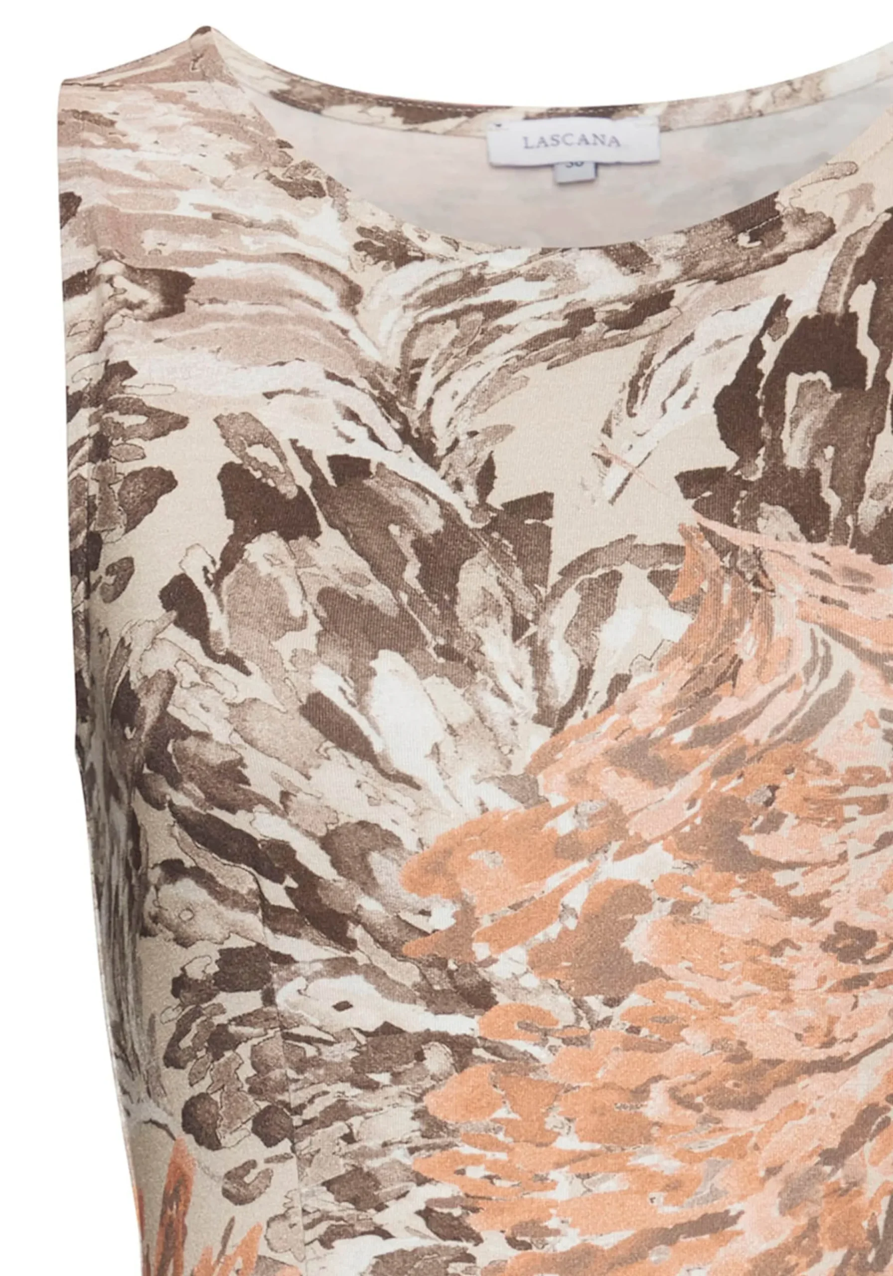 Strandkleider|LASCANA Jerseykleid apricot-taupebedruckt