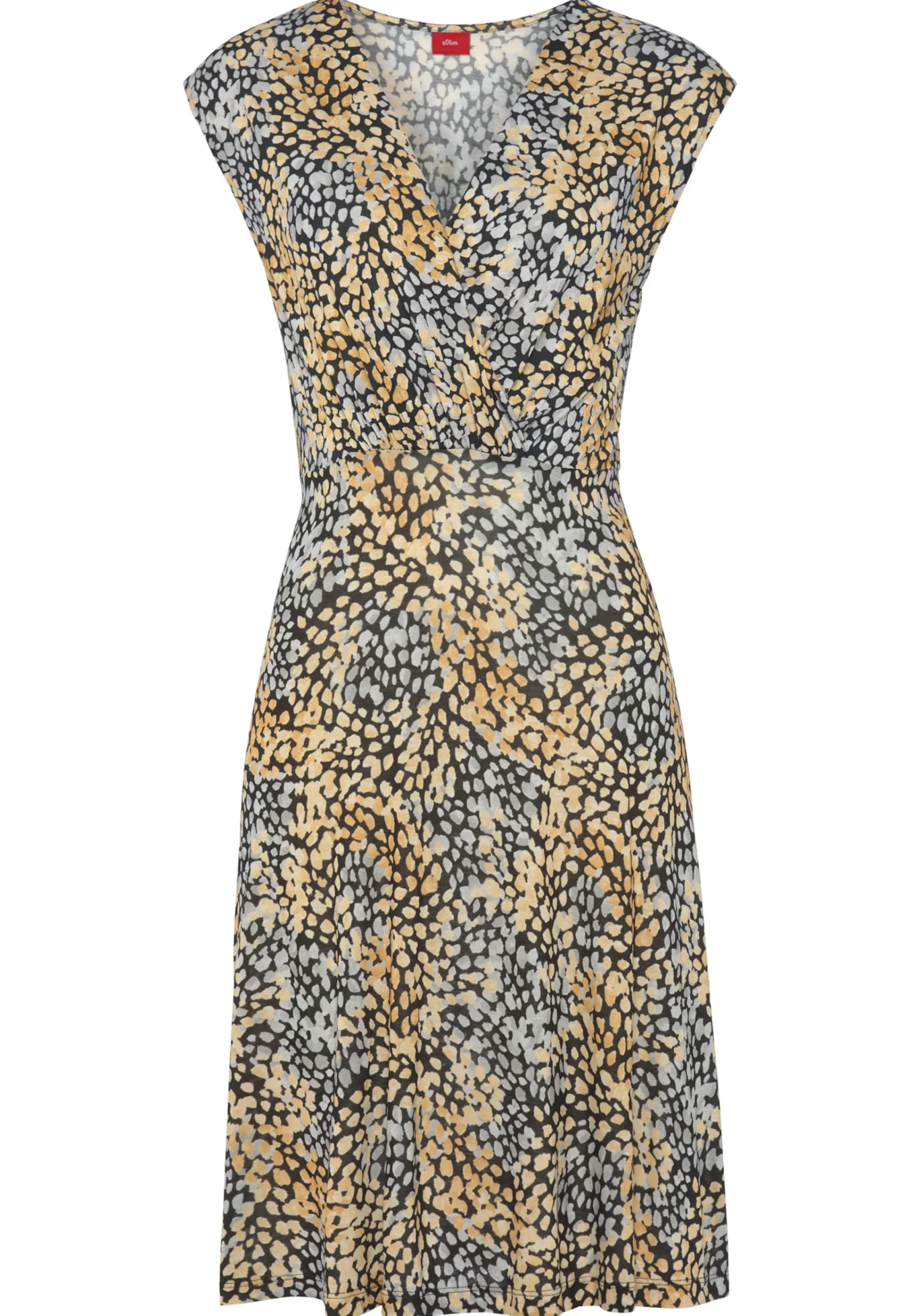 Strandkleider|Kleider|s.Oliver Jerseykleid schwarz-gelbbedruckt