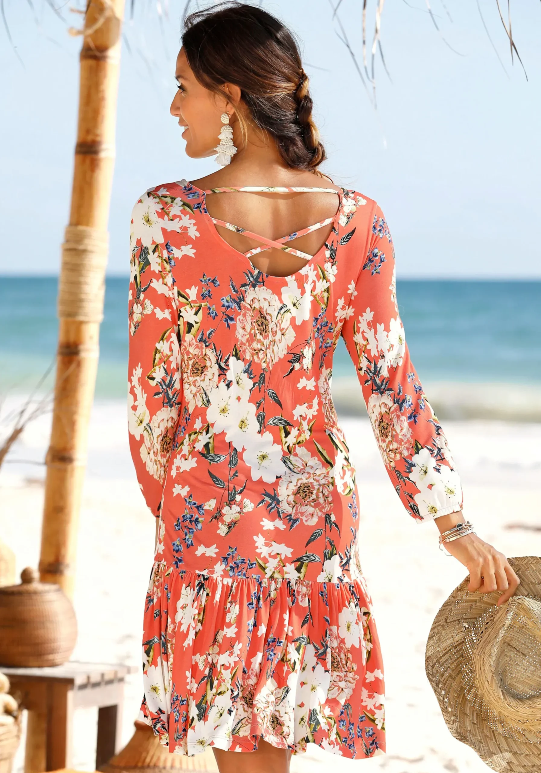 Kleider|s.Oliver Jerseykleid koralle-bedruckt