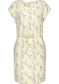 Strandkleider|Kleider|Beachtime Jerseykleid gelb-creme-bedruckt